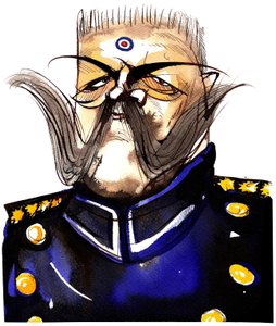 Paul von Hindenburg, Polish-born, German general and president (1847-1934); color caricature by Neale Osborne