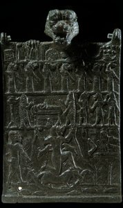 Mesopotamia: bronze conjuration plaque against the demonic deity Lamashtu by Neo Assyrian Neo Assyrian