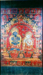 Thangka painting depicting the Adibuddha Vajradhara by Nepalese School