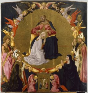 The Coronation of the Virgin with Angels and Four Saints
