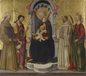 Virgin and Child Enthroned with Four Saints, c.1450