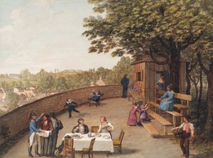 At the Bockkeller in Vienna-Nussdorf by Leopold Blonder