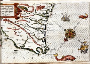 Cape Finisterre after the portulan of Luca J. Waghenaer tresoor de zeevaert, Leiden 1592 by Netherlandish School