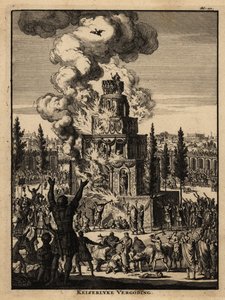 Five-story funeral pyre for a Roman Emperor in Rome