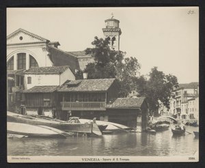 View of the Gondola Workshop at Squero di San Trovaso in Venice