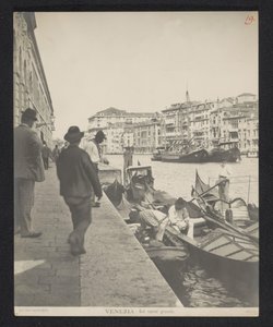 Gondolas along the Grand Canal in Venice
