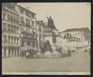 Riva degli Schiavoni in Venice, with an Equestrian Statue of Victor Emanuel II of Italy by Neue Photographische Gesellschaft