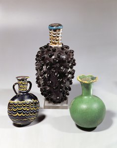 Egyptian Vases: Bunch of Grapes, Pomegranate and Wave Motif