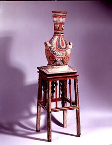 Vase on a stool by New Kingdom Egyptian