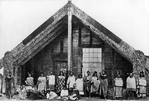 Maori Runanga or Meeting House, c.1863-80 by New Zealand Photographer