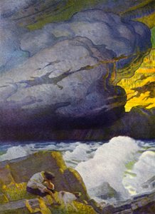 Illustration for Robinson Crusoe by Newell Convers (after) Wyeth