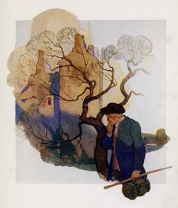 Title-page illustration for Kidnapped by Robert Louis Stevenson