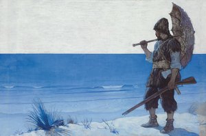 Robinson Crusoe: Endpaper by Newell Convers Wyeth