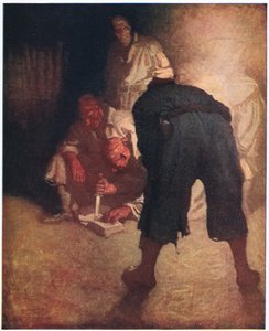 The Black Spot: About half way down the slope to the stockade, they were collected in a group by Newell Convers Wyeth