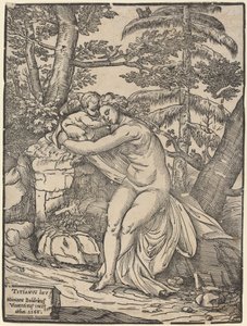 Venus and Cupid by Niccolò Boldrini after Titian