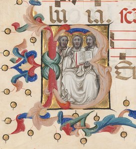 Initial B: The Trinity by Niccolò di Giacomo da Bologna