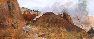 Charcoal pit in the landscape