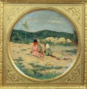 Plate Painted with Figures of Shepherds, by Niccolo Cannicci