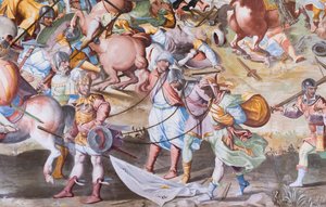 Detail of Fresco in the Hall of Battles of the 1431 Battle of La Higueruela by Niccolo Granello