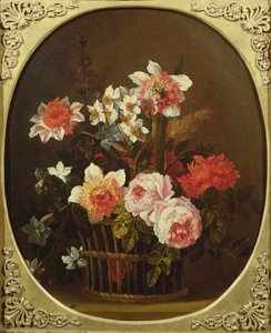 Still Life of Flowers in a Basket by Nicholas Ricoeur