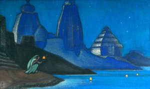 Flame of Happiness Lights on the Ganges by Nicholas Roerich