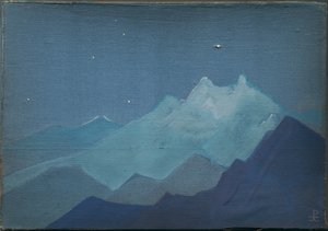 Himalayas, Moonlit Mountains, Sketch, 1933