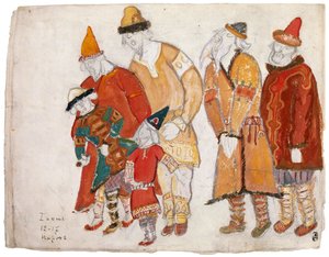 Peoples. Costume design for the opera Prince Igor by A. Borodin