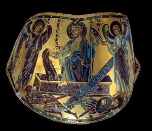 Armilla: The Resurrection. Meuse Copper and Enamel Ceremonial Bracelet. Workshop of Nicolas Verdun