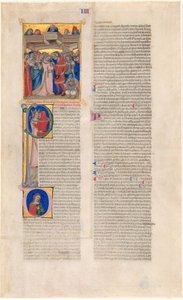 The Marriage; the Kiss of the Bride (initial P); the Bride Abandoned (initial D) by Nicolò da Bologna