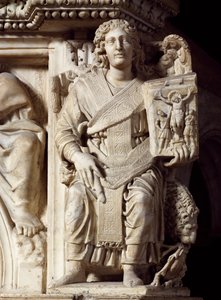 St John Baptist, corner statue from pulpit, Baptistery of St John