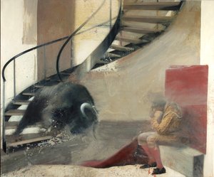 Stair bull with bullfighter I by Nicola Pucci