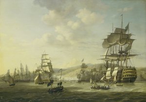 The Anglo-Dutch Fleet in the Bay of Algiers Backing up the Ultimatum to Release the Christian Slaves, 26 August 1816 (series title) by Nicolaas Baur