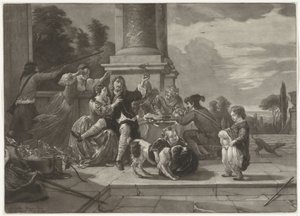 Merry Company on a Terrace by Nicolaas Verkolje