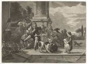 Merry Company on a Terrace by Nicolaas Verkolje