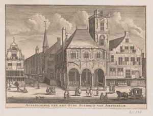 View of the Old Town Hall in Amsterdam by Nicolaas ten Hoorn