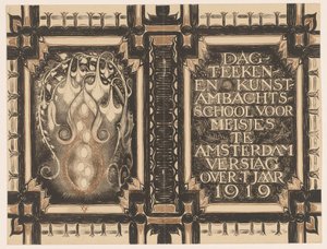 Cover Design for: Report of the Drawing and Craft School for Girls in Amsterdam for the Year 1919