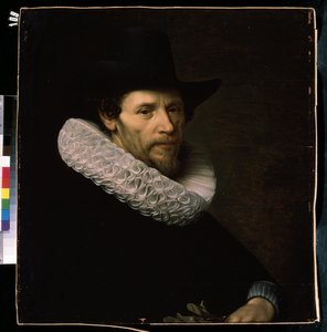 Portrait of a Man Wearing a Black Hat