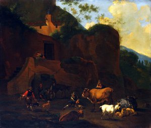 Peasants and Cattle by Nicolaes Berchem