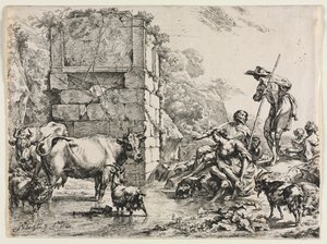 The Cow Drinking by Nicolaes Berchem