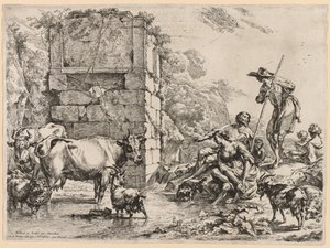 The Cow Drinking by Nicolaes Berchem