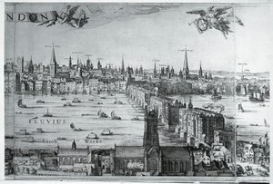 View of The City of London with London Bridge by Nicolaes Jansz (1586 1652) Visscher