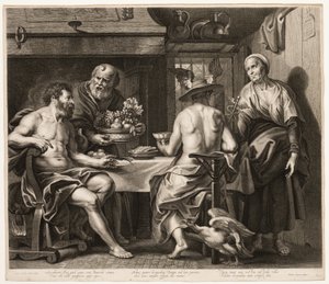 Jupiter and Mercury with Baucis and Philemon by Nicolaes Lauwers