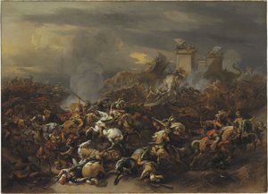 The Battle by Alexander the Great against King Porus by Nicolaes Pietersz. Berchem