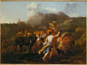 Cowherds and Herd by Nicolaes Pietersz. Berchem