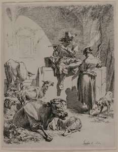 The Piping Shepherd, 1652 by Nicolaes Pietersz. Berchem
