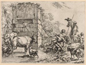 The Watering Place by Nicolaes Pietersz. Berchem