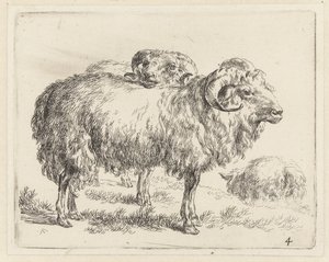 Two Rams and a Sheep by Nicolaes Pietersz Berchem