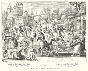 Joys of winter by Nicolaes de (after) Bruyn