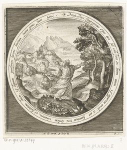 Third Day of Creation: God Creates Land and Seed-Bearing Plants and Trees with Fruit Bearing Seeds (From Creation to Expulsion from Paradise) by Nicolaes de Bruyn