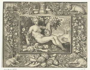 Element Earth as a Naked Woman with Cornucopia (The Four Elements series)